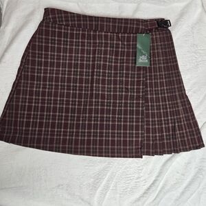 Plaid pleated skirt